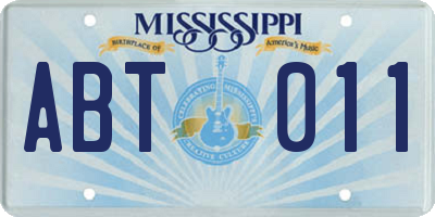 MS license plate ABT011