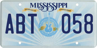 MS license plate ABT058