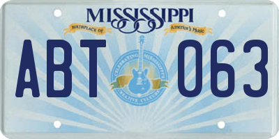 MS license plate ABT063
