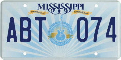 MS license plate ABT074