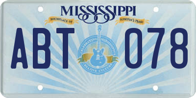 MS license plate ABT078