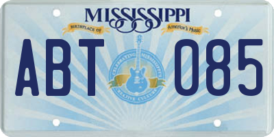 MS license plate ABT085