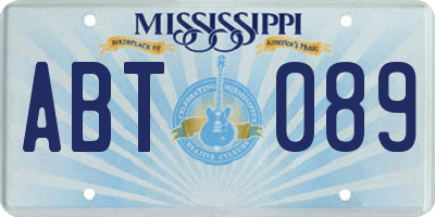 MS license plate ABT089