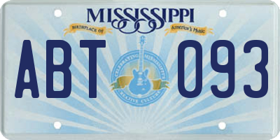 MS license plate ABT093