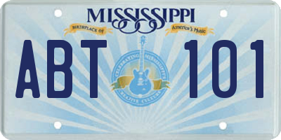 MS license plate ABT101