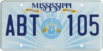 MS license plate ABT105