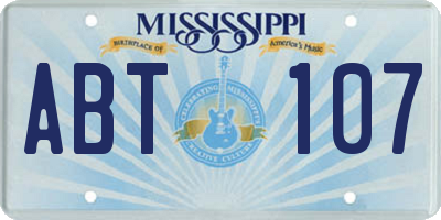 MS license plate ABT107