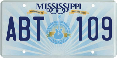 MS license plate ABT109