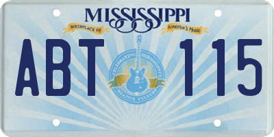 MS license plate ABT115