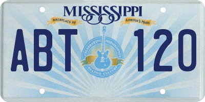 MS license plate ABT120
