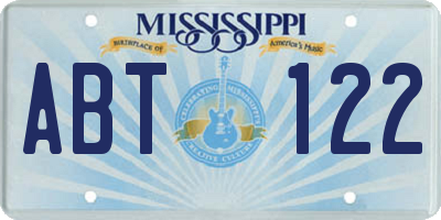MS license plate ABT122
