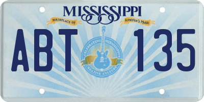 MS license plate ABT135
