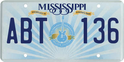 MS license plate ABT136