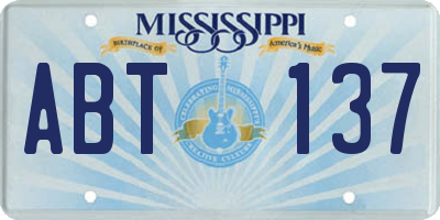 MS license plate ABT137