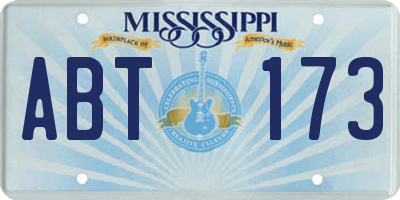 MS license plate ABT173