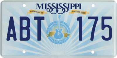 MS license plate ABT175