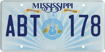 MS license plate ABT178