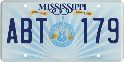 MS license plate ABT179