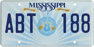 MS license plate ABT188