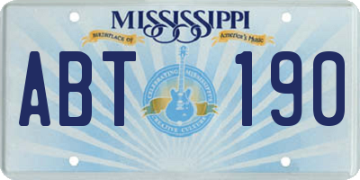 MS license plate ABT190