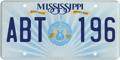 MS license plate ABT196