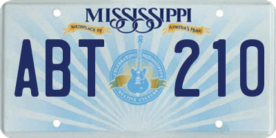 MS license plate ABT210