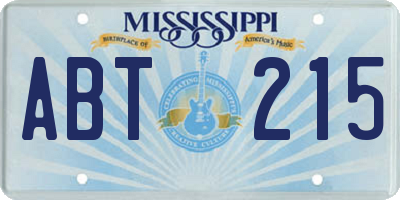 MS license plate ABT215