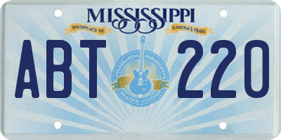 MS license plate ABT220