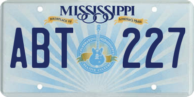 MS license plate ABT227