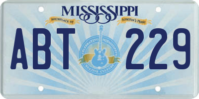 MS license plate ABT229