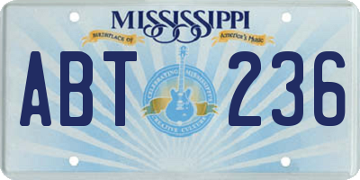 MS license plate ABT236