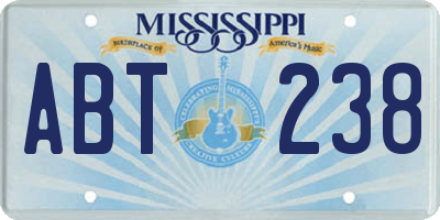 MS license plate ABT238