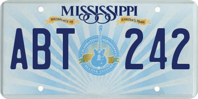 MS license plate ABT242