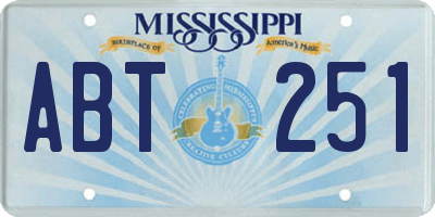 MS license plate ABT251