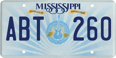 MS license plate ABT260