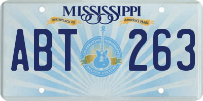 MS license plate ABT263