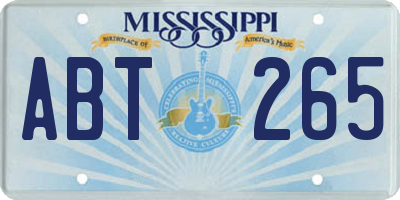 MS license plate ABT265