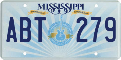 MS license plate ABT279