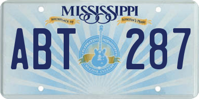 MS license plate ABT287