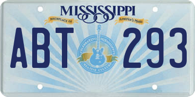 MS license plate ABT293
