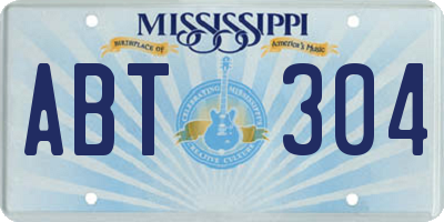 MS license plate ABT304