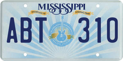 MS license plate ABT310