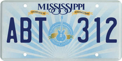 MS license plate ABT312