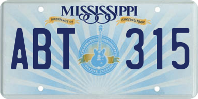 MS license plate ABT315