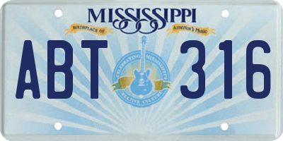 MS license plate ABT316