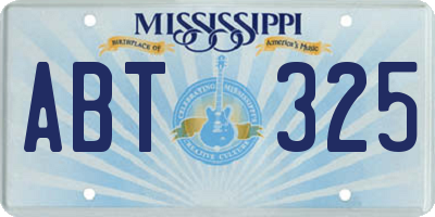 MS license plate ABT325