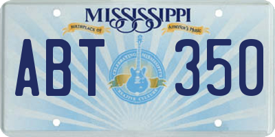 MS license plate ABT350