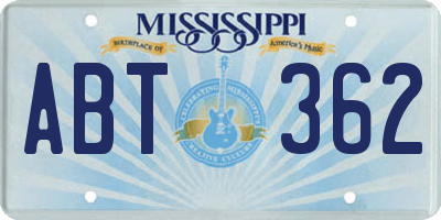 MS license plate ABT362