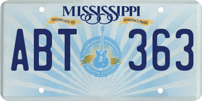 MS license plate ABT363