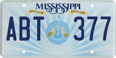 MS license plate ABT377